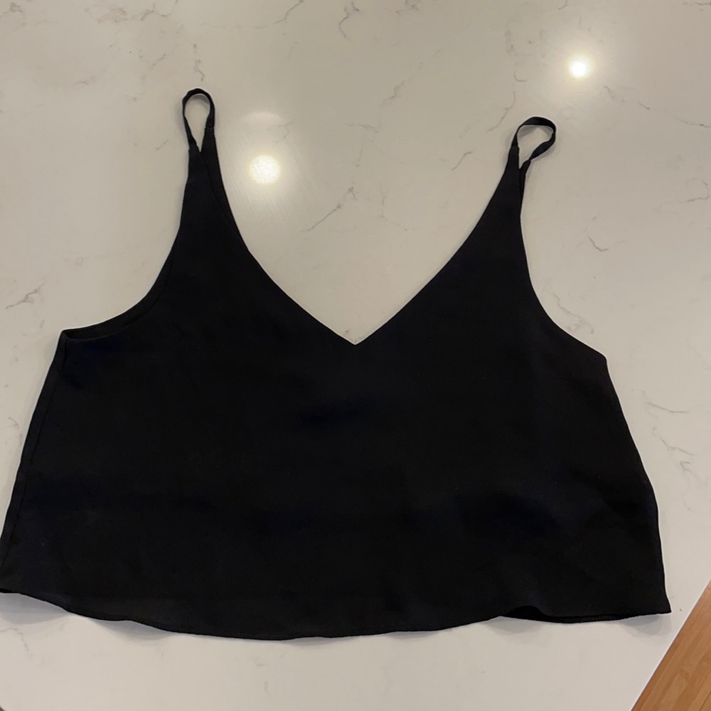 Top Shop Crop Top Black Spaghetti Strap US 6